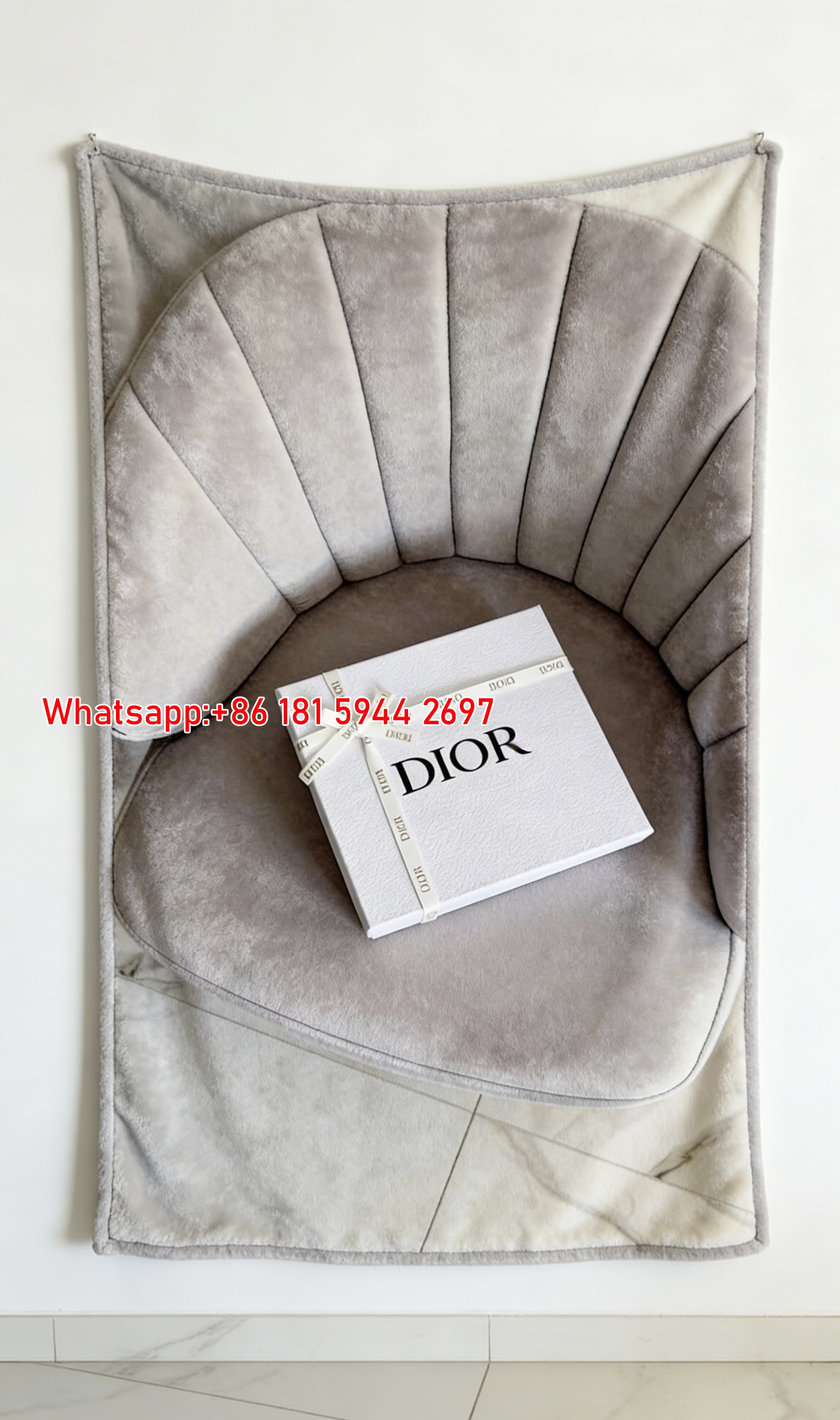 Dior White Gift Box Ribbon Flannel Sofa Throw Blanket D257